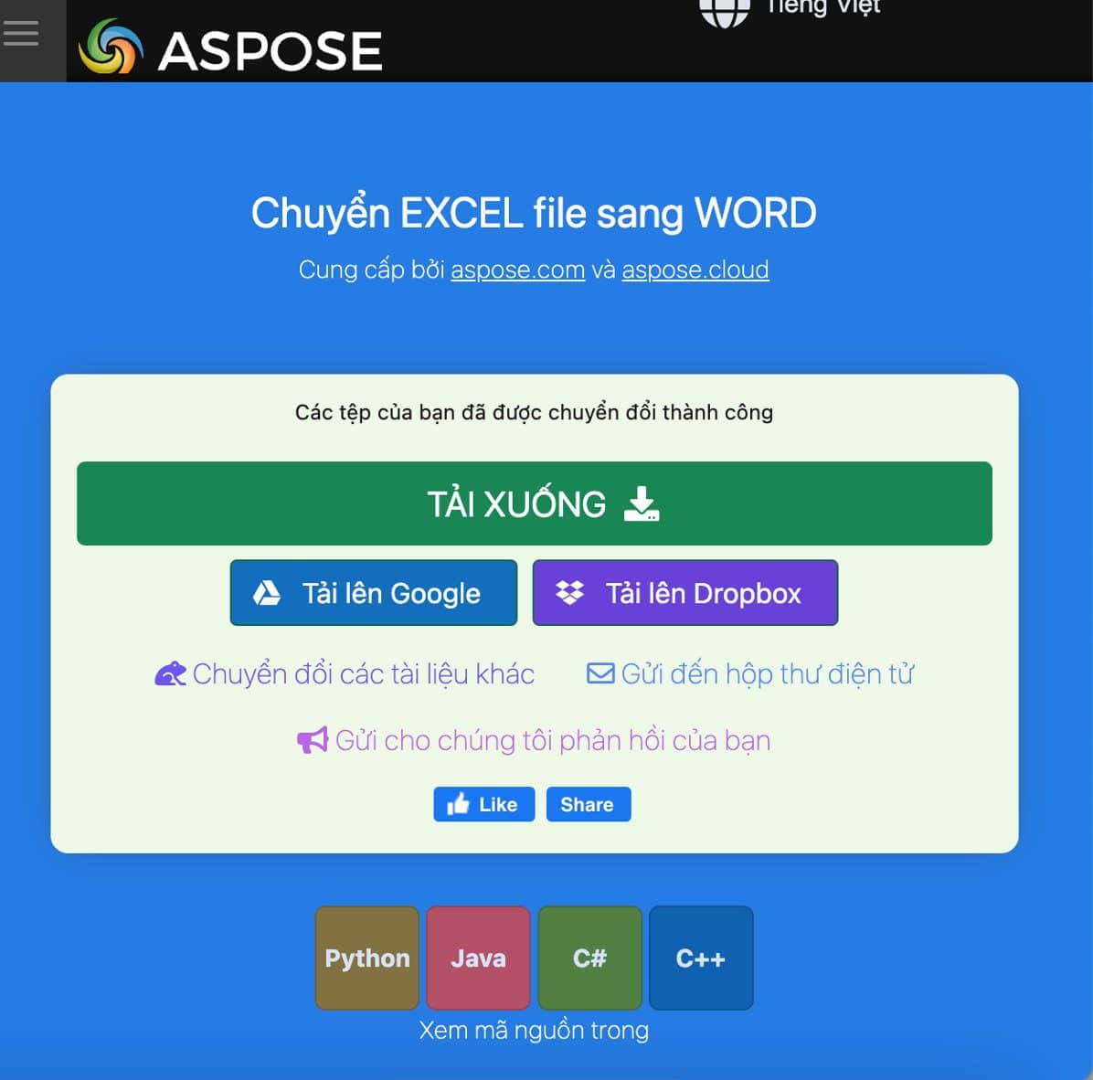 chuyển excel sang word