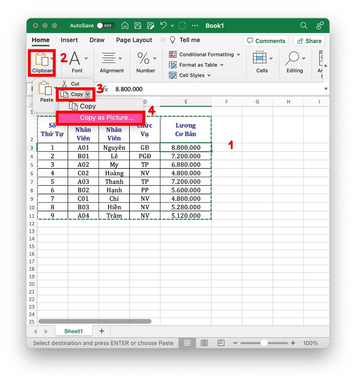 chuyển excel thanh lịch word