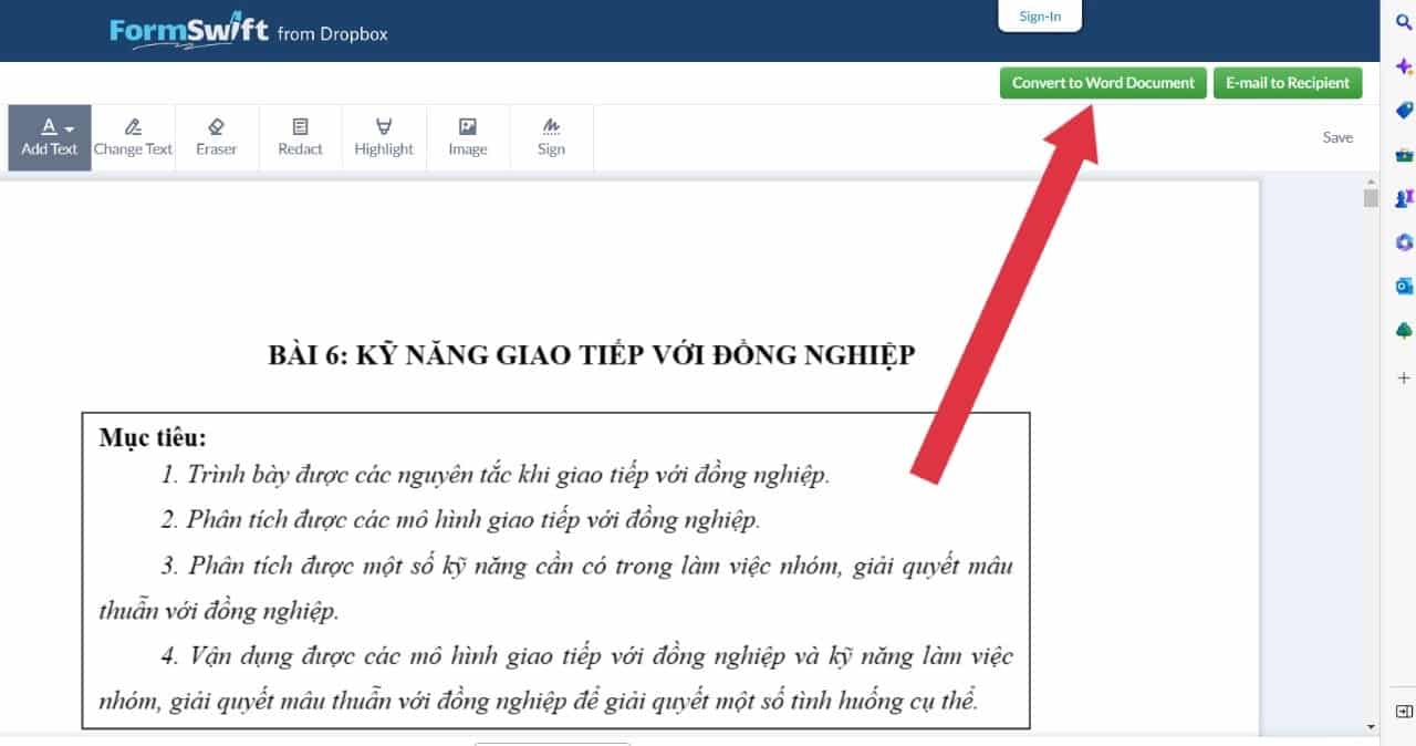 chuyển pdf sang word