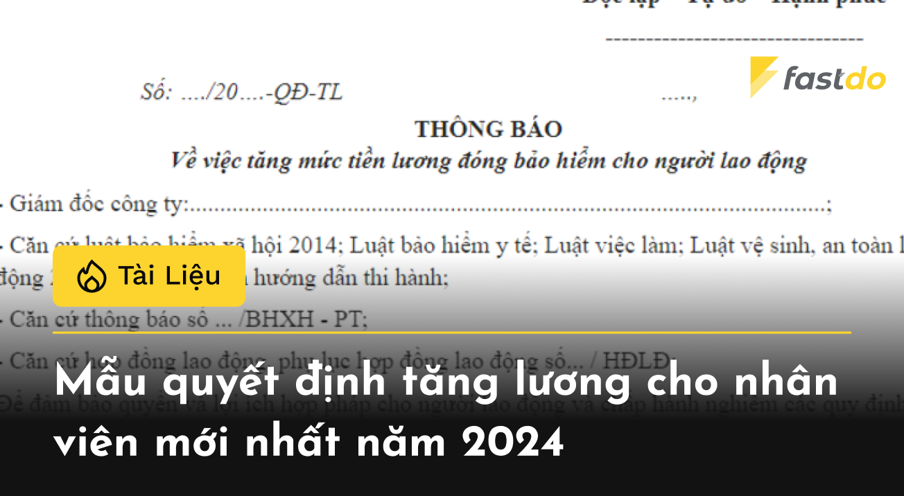 mẫu quyết định tăng lương cho nhân viên