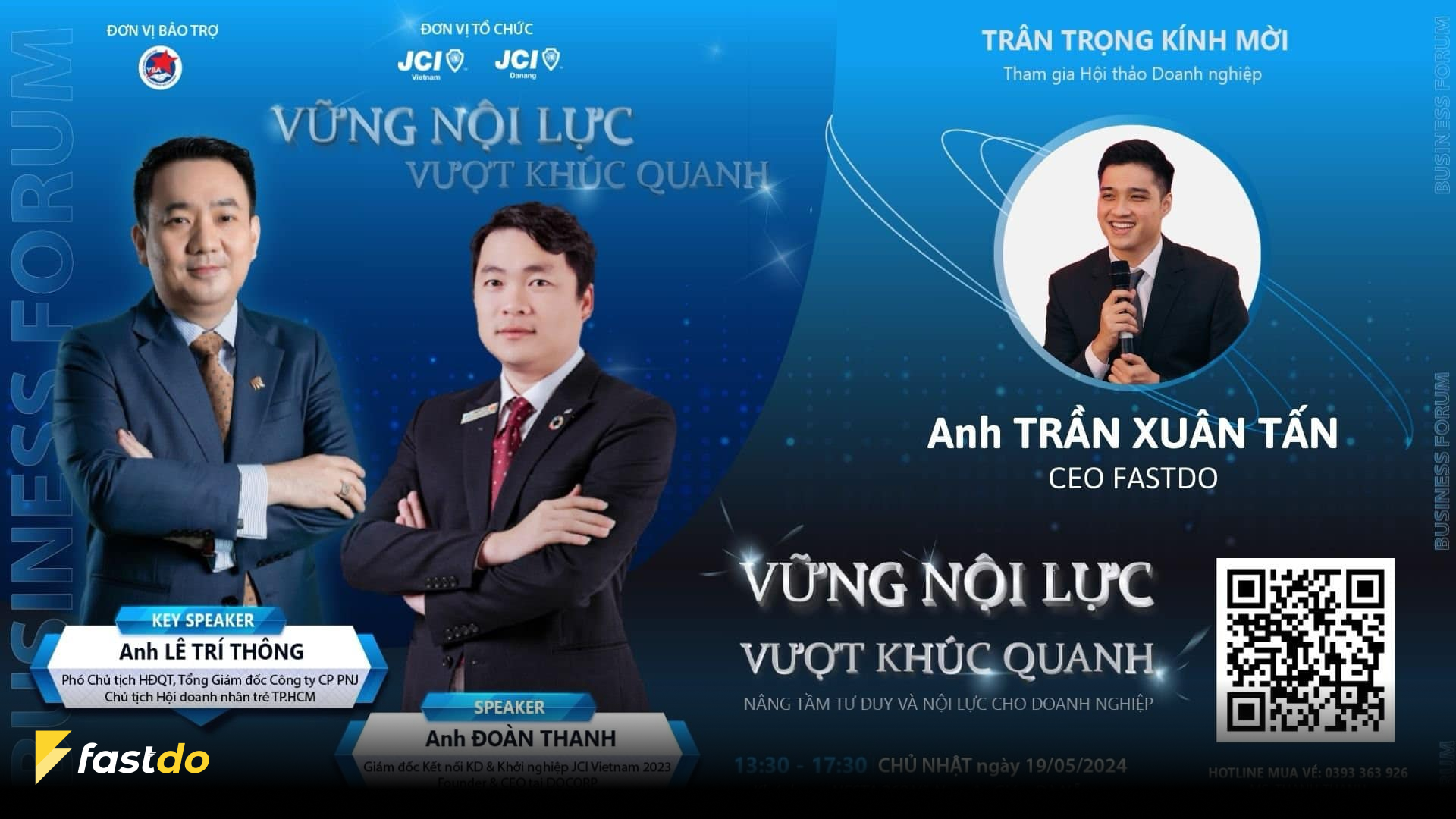 CEO Xuân Tấn nhà tài trợ cho chương trình Business Forum Vững nội lực của JCI Danang