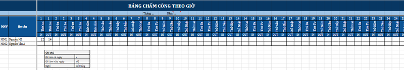 File bảng chấm công theo giờ