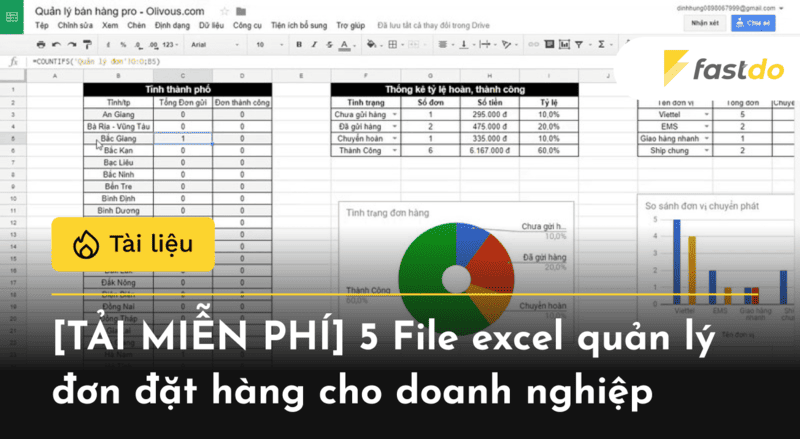 [TẢI MIỄN PHÍ] 5 File excel quản lý đơn đặt hàng cho doanh nghiệp