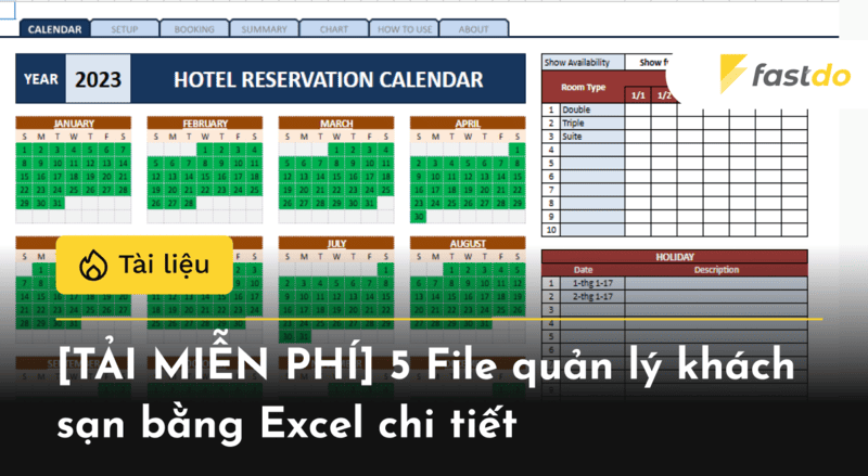 [TẢI MIỄN PHÍ] 5 File quản lý khách sạn bằng Excel chi tiết