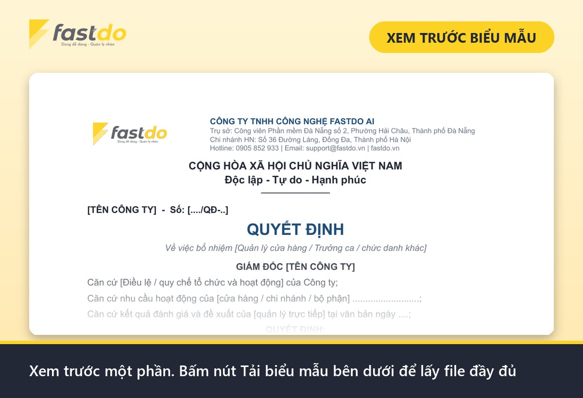 mẫu quyết định bổ nhiệm: xem trước mẫu quyết định bổ nhiệm Fastdo (tải file đầy đủ ở nút bên dưới)