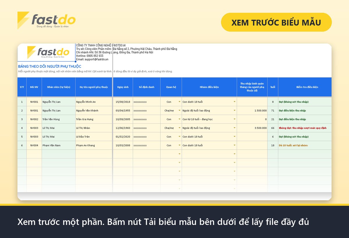 người phụ thuộc là gì: xem trước bảng theo dõi người phụ thuộc Fastdo (tải file đầy đủ ở nút bên dưới)