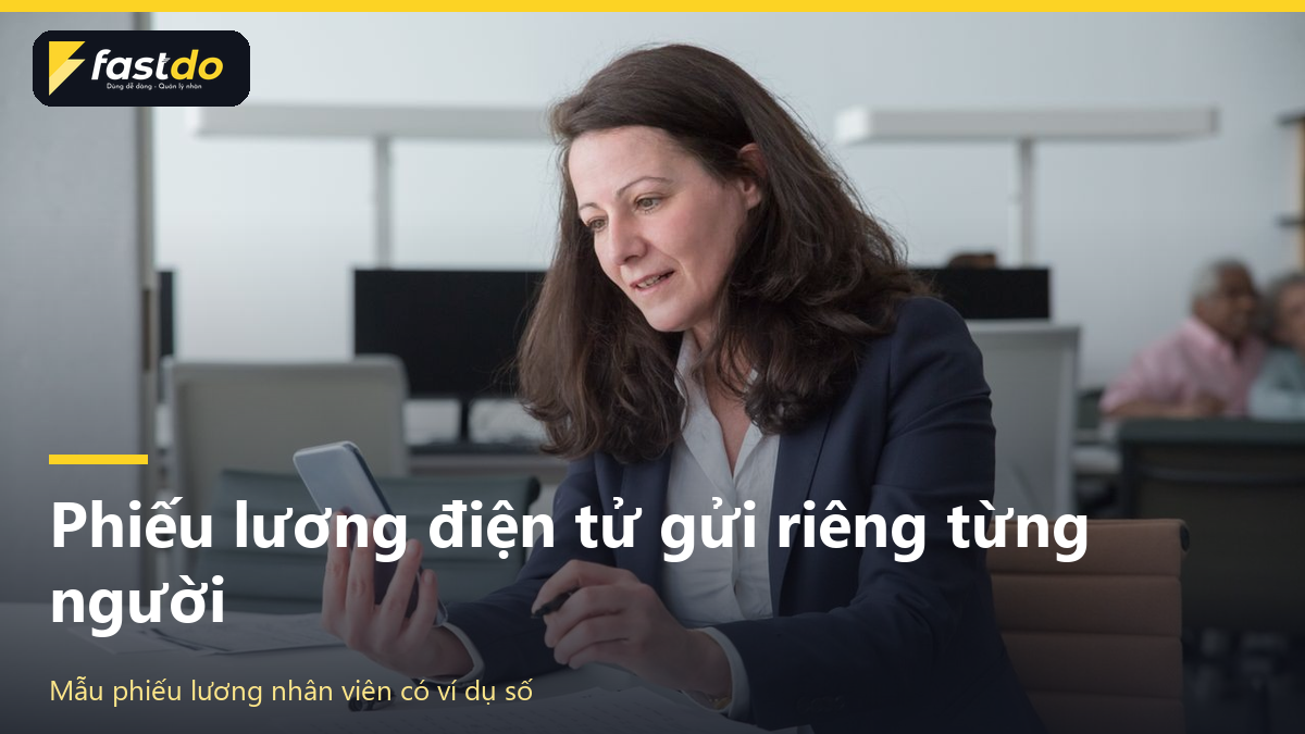 mẫu phiếu lương nhân viên điện tử hiển thị trên điện thoại