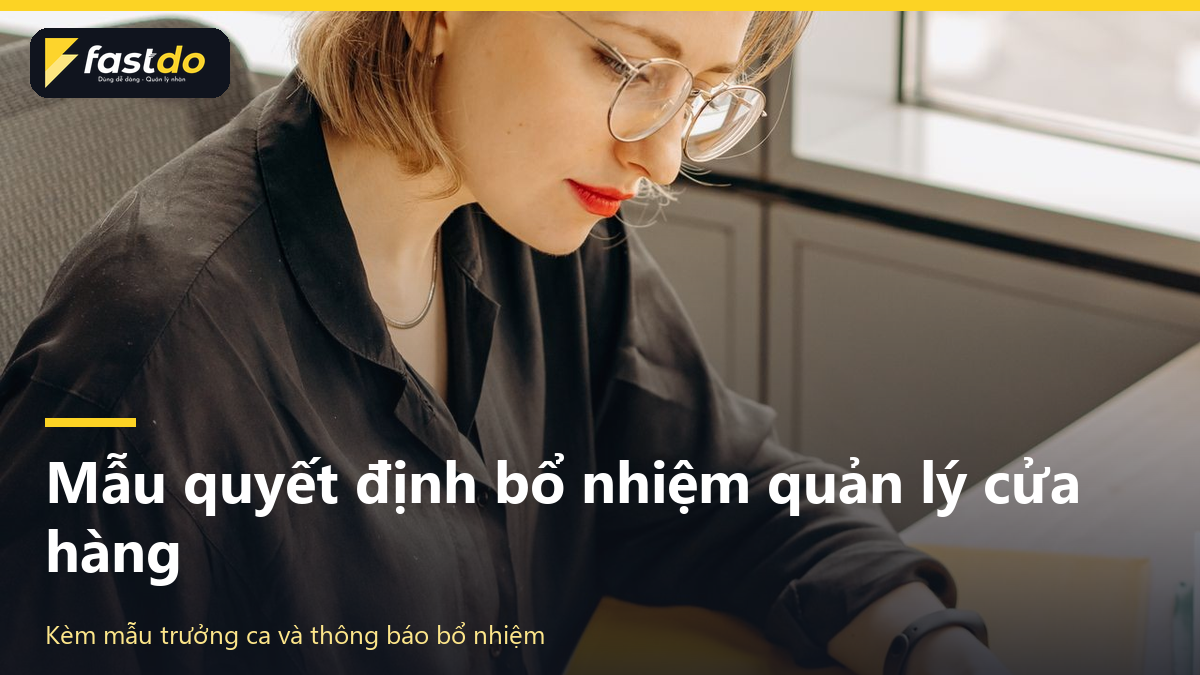 mẫu quyết định bổ nhiệm quản lý cửa hàng