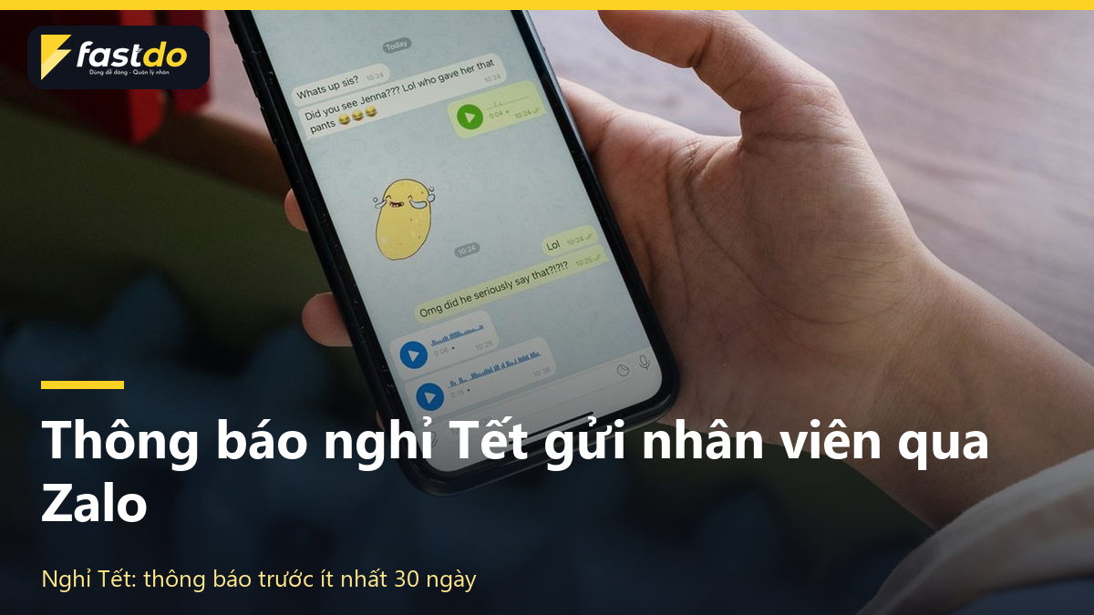 thông báo nghỉ Tết gửi nhân viên qua Zalo